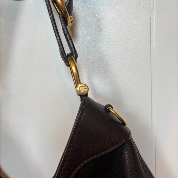 Burberry Dark Brown Leather Shoulder hobo Bag - Picture 4 of 7